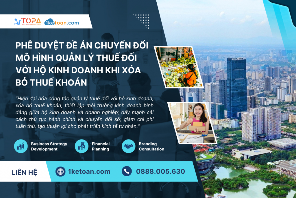 Phê duyệt Đề án chuyển đổi mô hình quản lý thuế đối với hộ kinh doanh khi xóa bỏ thuế khoán